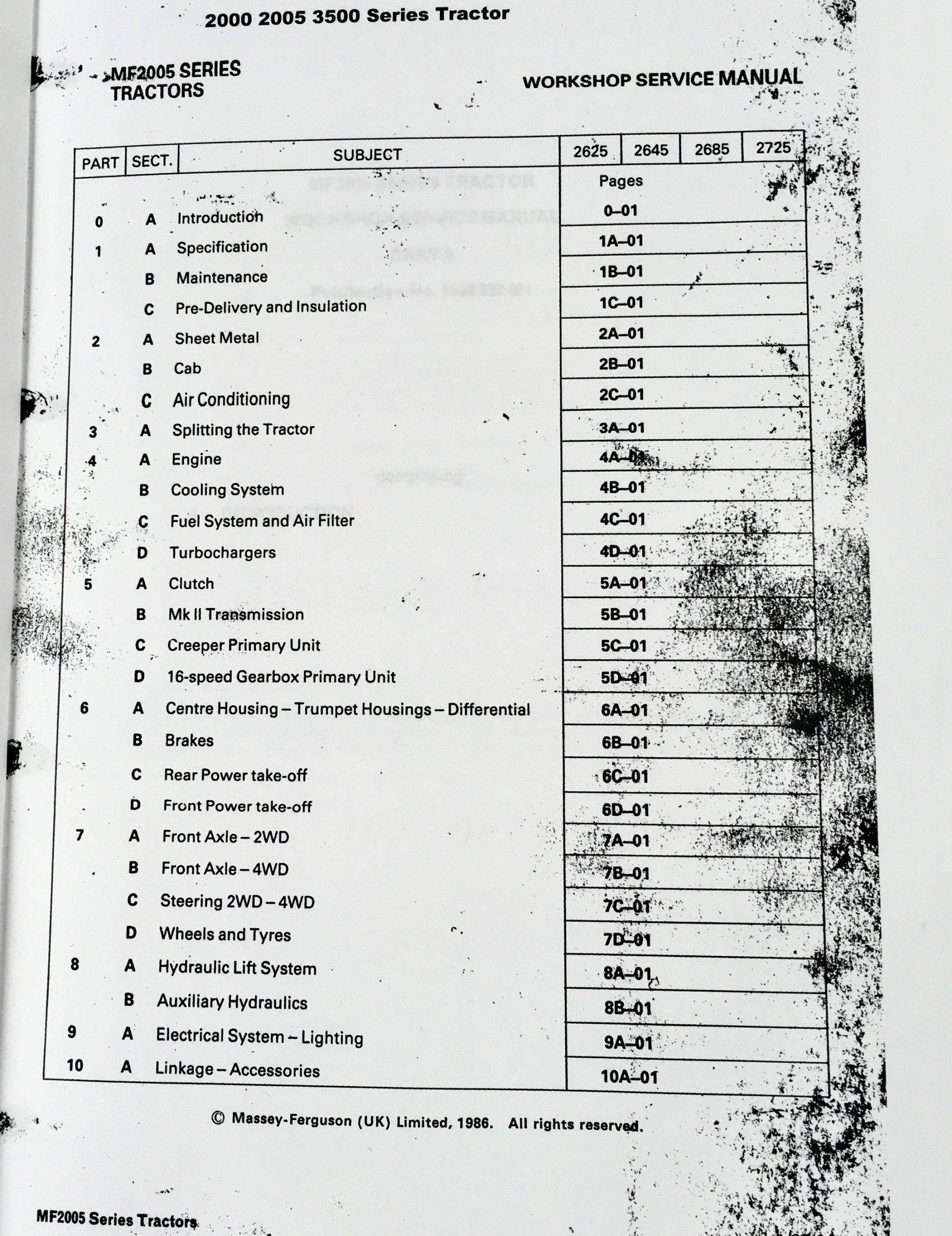 Massey Ferguson 2005 Series 2625 2645 2685 2725 Tractor Service Manual Workshop - Image 2