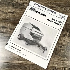 New Idea 485 486 Round Baler Owners Operators Manual Maintenance Book