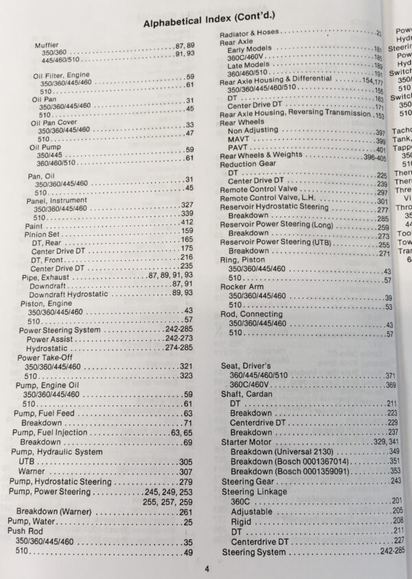 Long 460Dt 460V 510Dt Tractor Parts Catalog Manual Book Exploded Views Numbers - Image 3