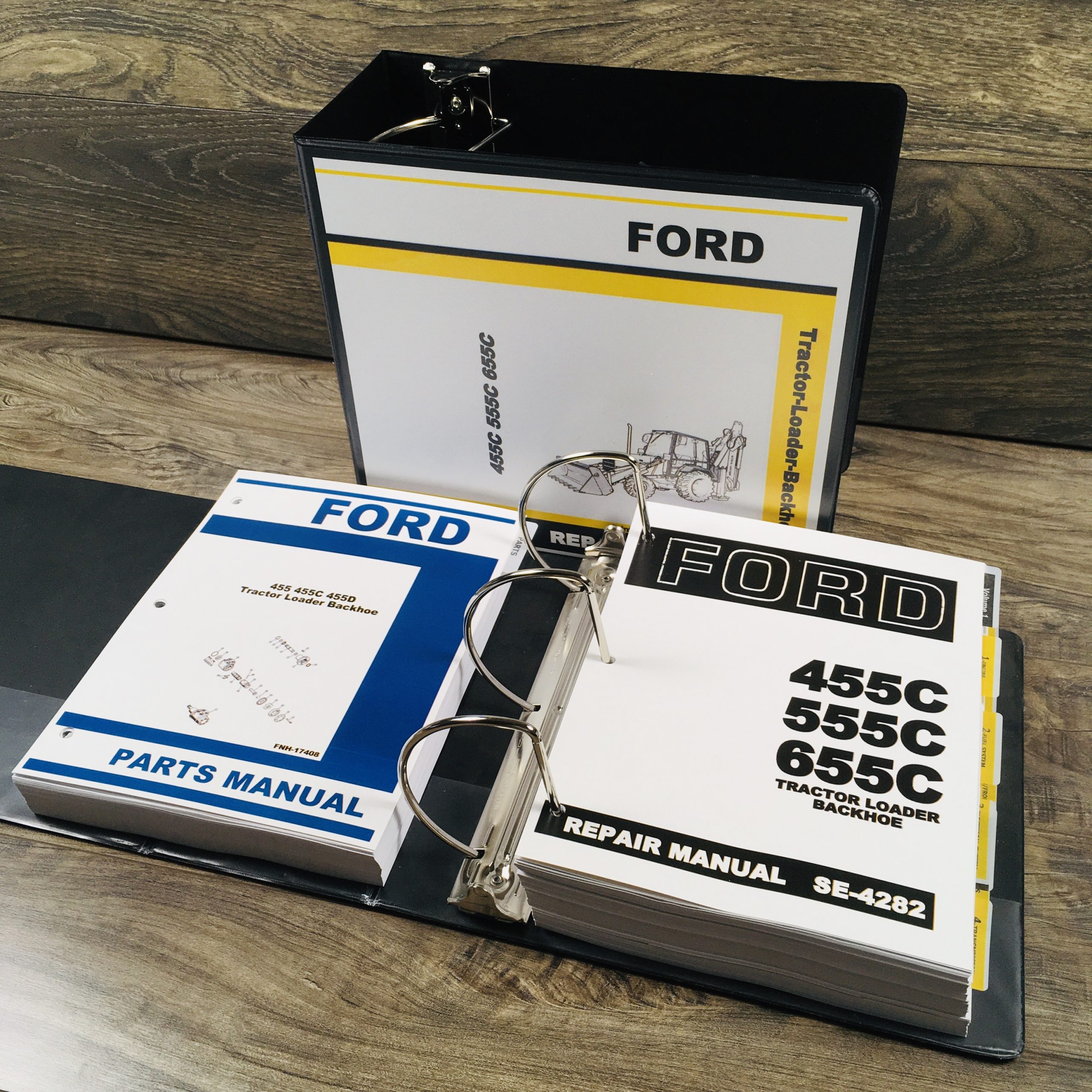 Ford 455C Tractor Loader Backhoe Service Repair Manual Parts Catalog Shop Set