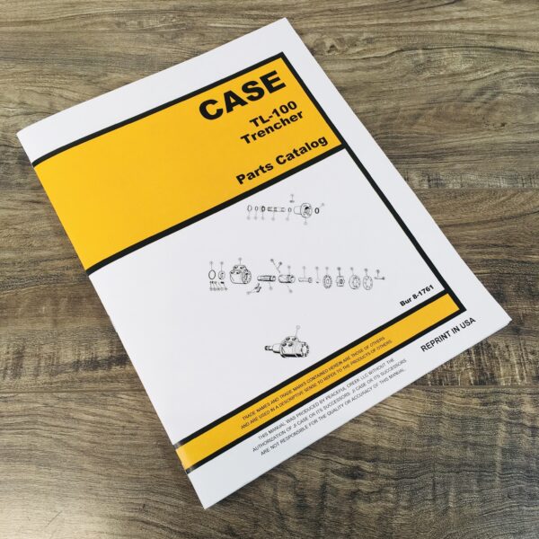 J I Case Tl100 Trencher Parts Manual Catalog Exploded Views Assembly Walk Behind