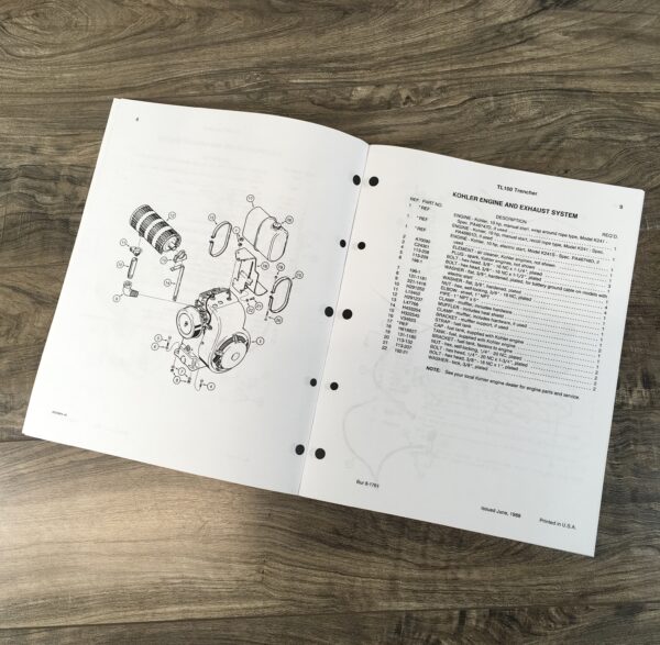 J I Case Tl100 Trencher Parts Manual Catalog Exploded Views Assembly Walk Behind - Image 5