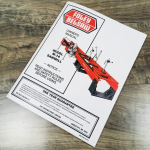 Foley Belsaw M-14 Sawmill Operators Parts Manual Owners Instruction Book Catalog