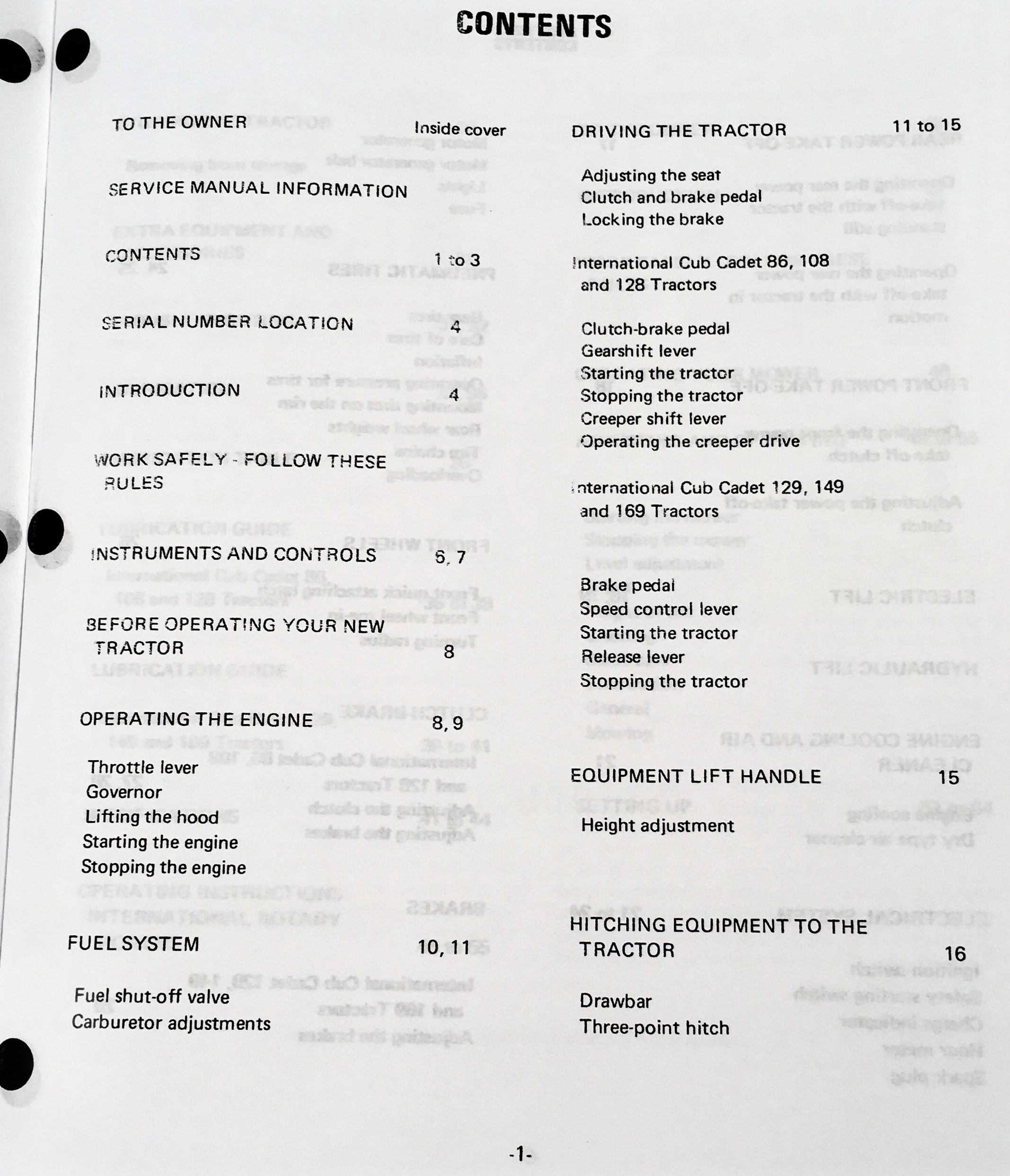 International Cub Cadet Tractor Model 149 169 Owner Operators Manual Lawn Mower - Image 2