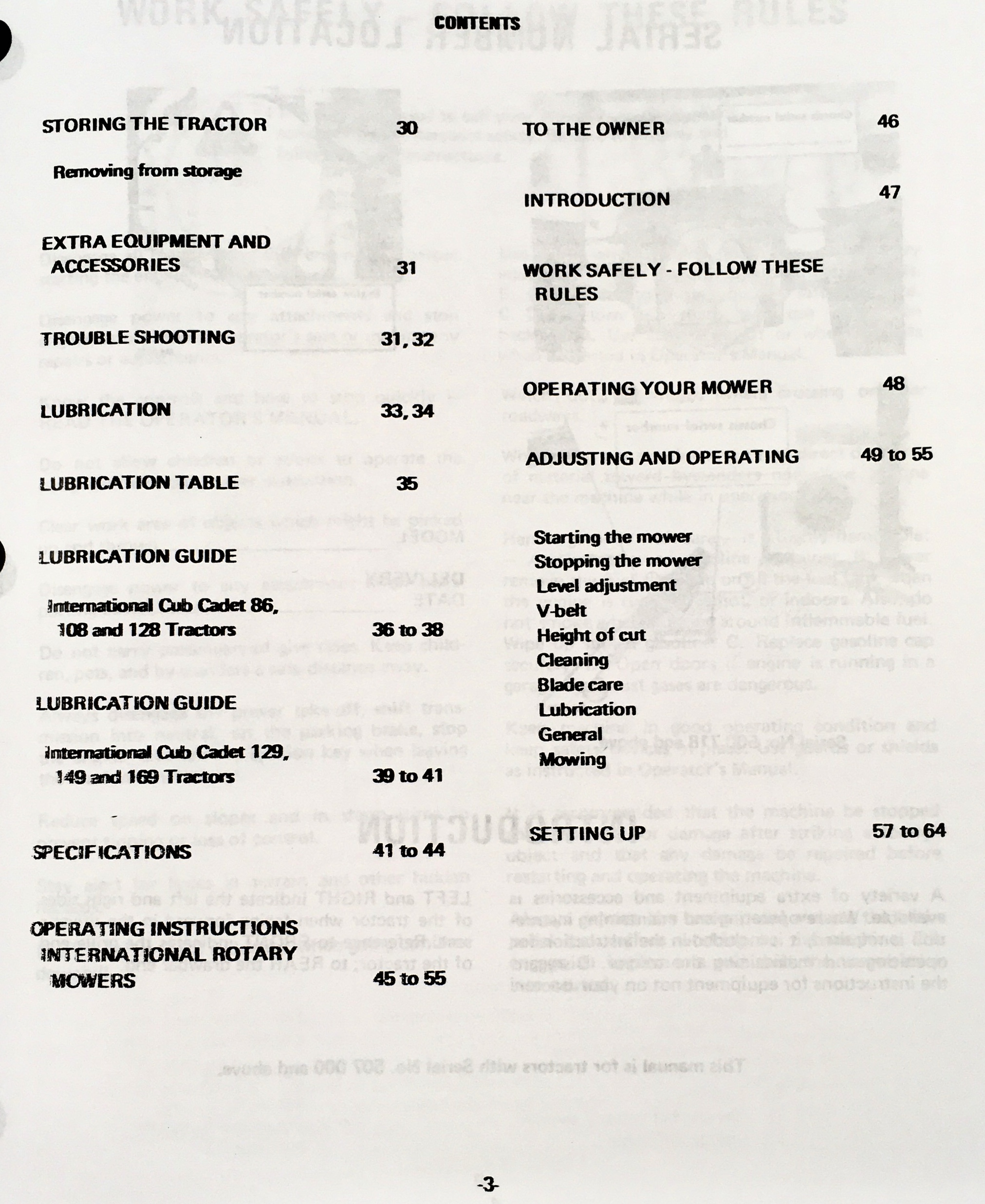 International Cub Cadet Tractor Model 149 169 Owner Operators Manual Lawn Mower - Image 4
