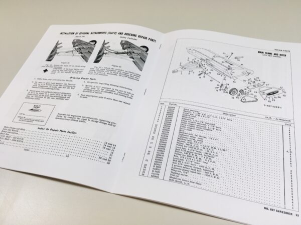 New Idea No. 827 Shredder Operators Owners Manual Parts Catalog Assembly Book - Image 6
