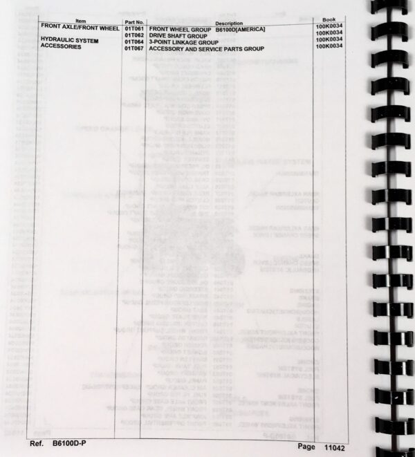 Kubota B6100D-T B6100 4Wd Geared Tractor Parts Assembly Manual Catalog - Image 3