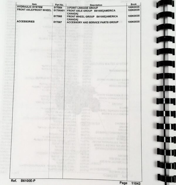 Kubota B6100E-P B6100 2Wd Gear Tractor Parts Assembly Manual Catalog - Image 3