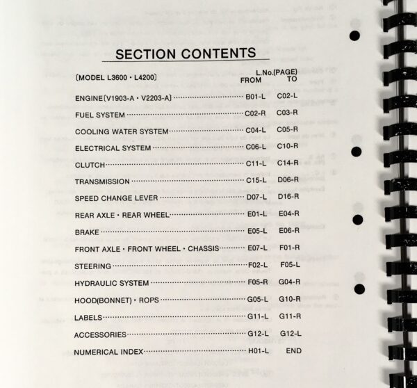 Kubota L3600 L4200 Tractor Parts Assembly Manual Catalog Exploded Views Numbers - Image 3