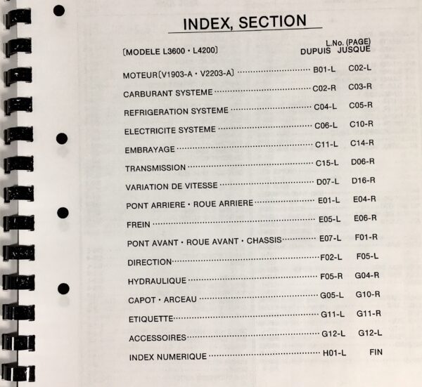 Kubota L3600 L4200 Tractor Parts Assembly Manual Catalog Exploded Views Numbers - Image 2