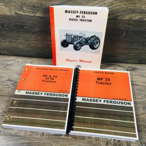 Set Massey Ferguson Mf-35 Diesel Tractor Service Operator Parts Manual Repair