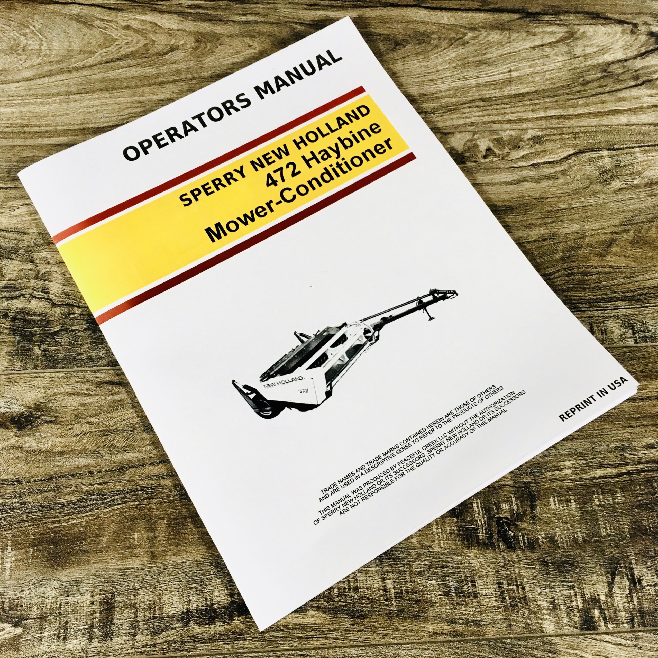 New Holland 472 Haybine Mower Conditioner Owners Operators Manual Maintenance