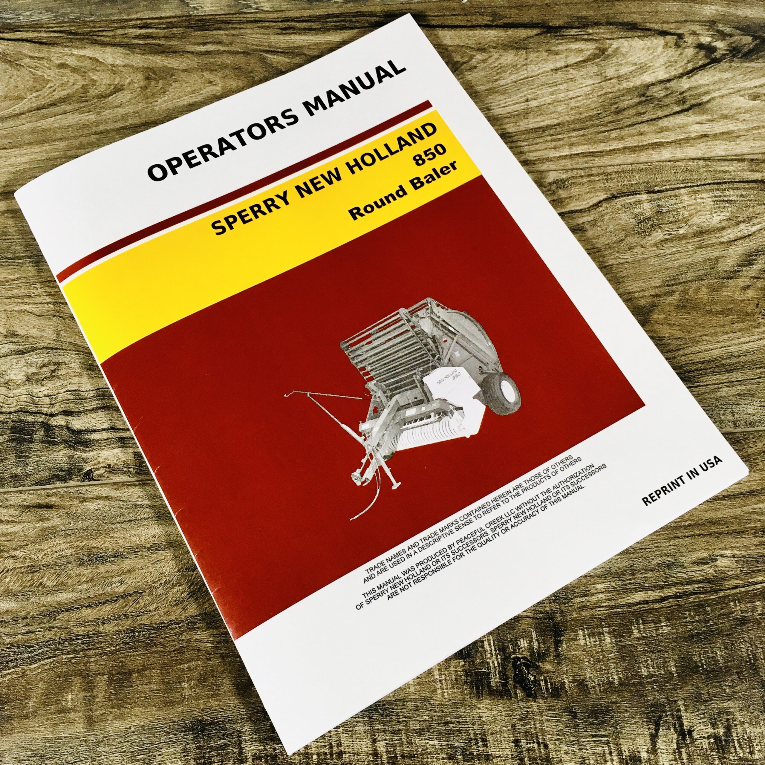 Sperry New Holland 850 Round Baler Operators Manual Owners Book Adjustment Print