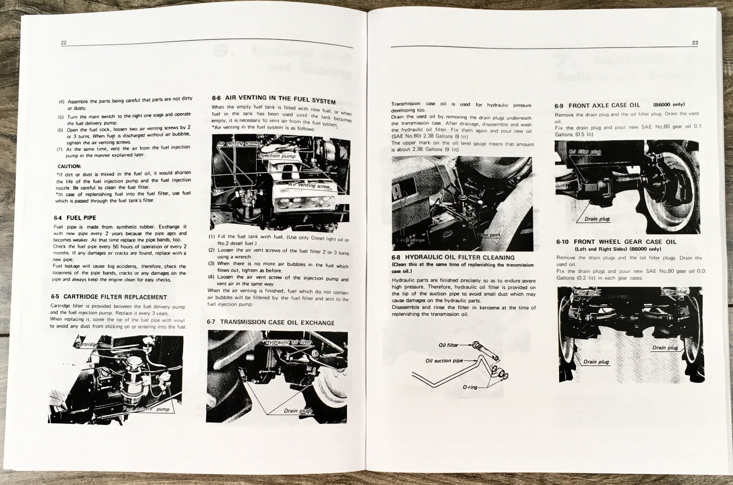 Kubota B6000 Tractor Owners Operators Manual Diesel Maintenance Adjustment - Image 5