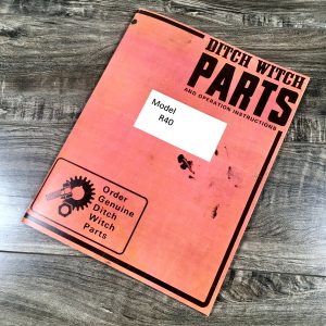 Ditch Witch R40 Trencher Owners Operators Manual Includes Parts Catalog Book
