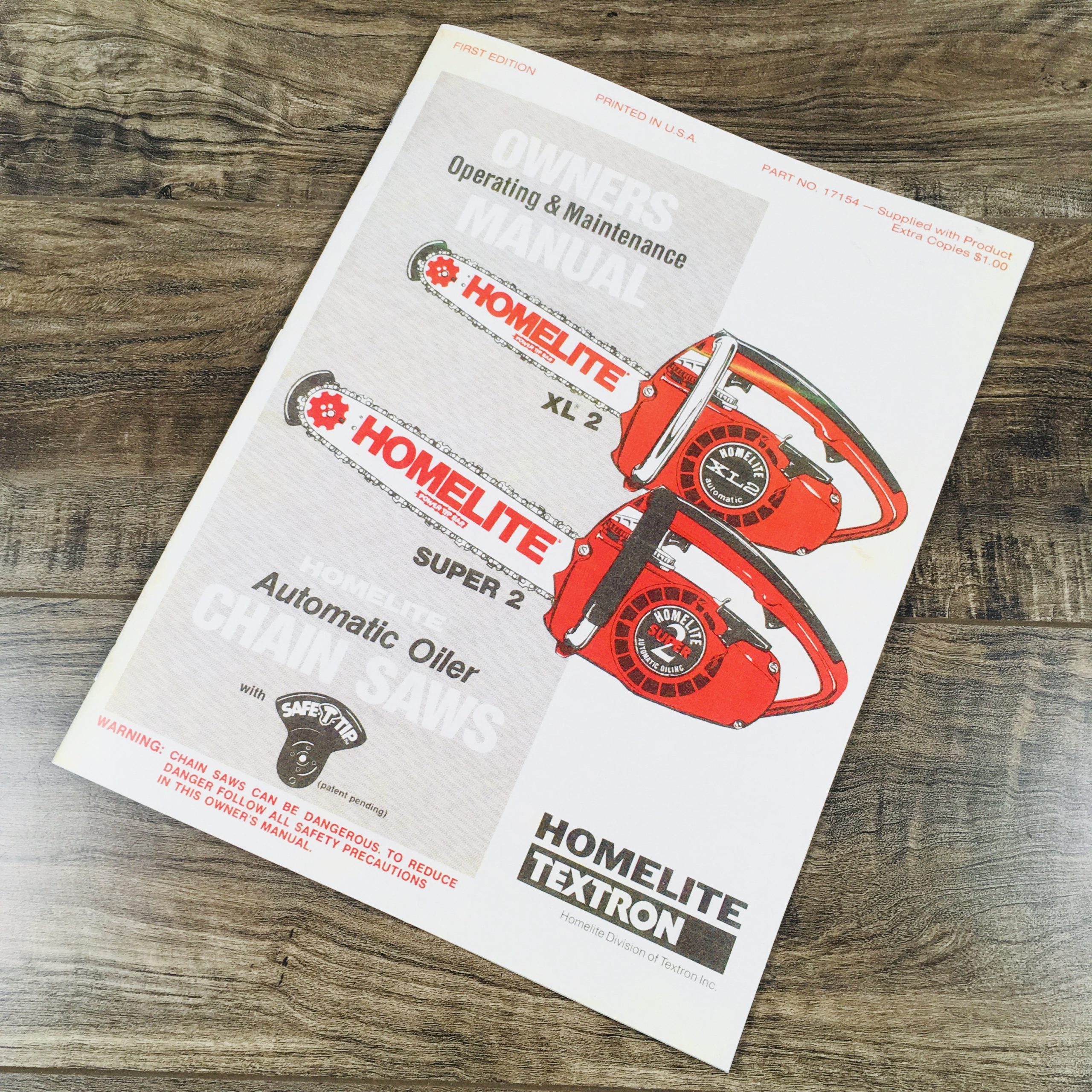 Homelite Xl2 Super 2 Automatic Oiler Chainsaw Owners Operators Manual