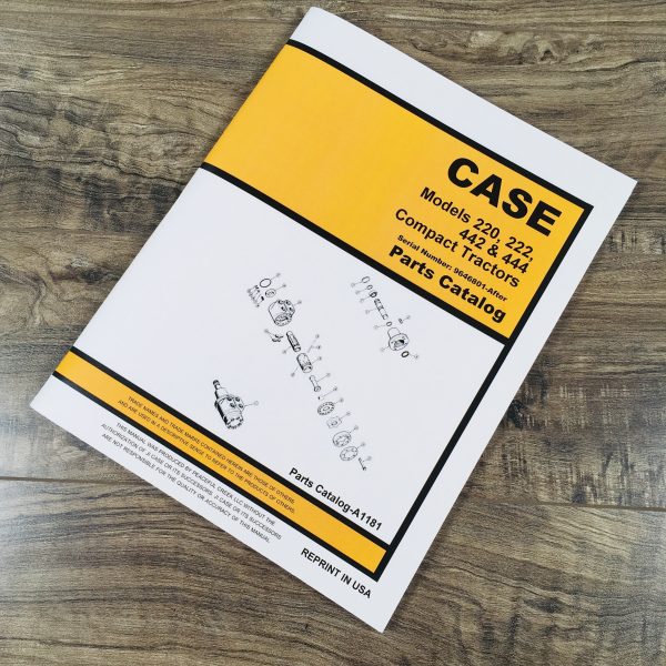 Ji Case 220 222 442 444 Compact Tractors Parts Catalog Manual Serial No 9646801+