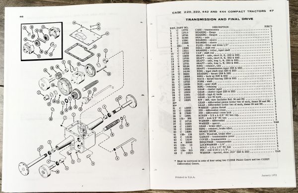 Ji Case 220 222 442 444 Compact Tractors Parts Catalog Manual Serial No 9646801+ - Image 5