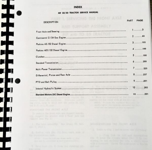 Massey Ferguson 35 50 Tractor Service Repair Shop Manual Technical Workshop - Image 2