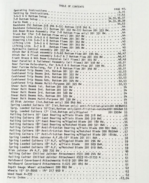 Oliver 565 566 568 Semi-Mounted Plows Owners Operators Manual Parts Catalog - Image 2