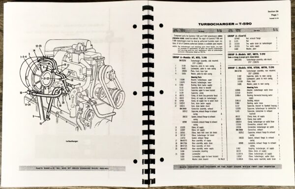 Cummins H Nh Nt Diesel Engines Parts Catalog Manual Book Bulletin No. 966692-A - Image 4