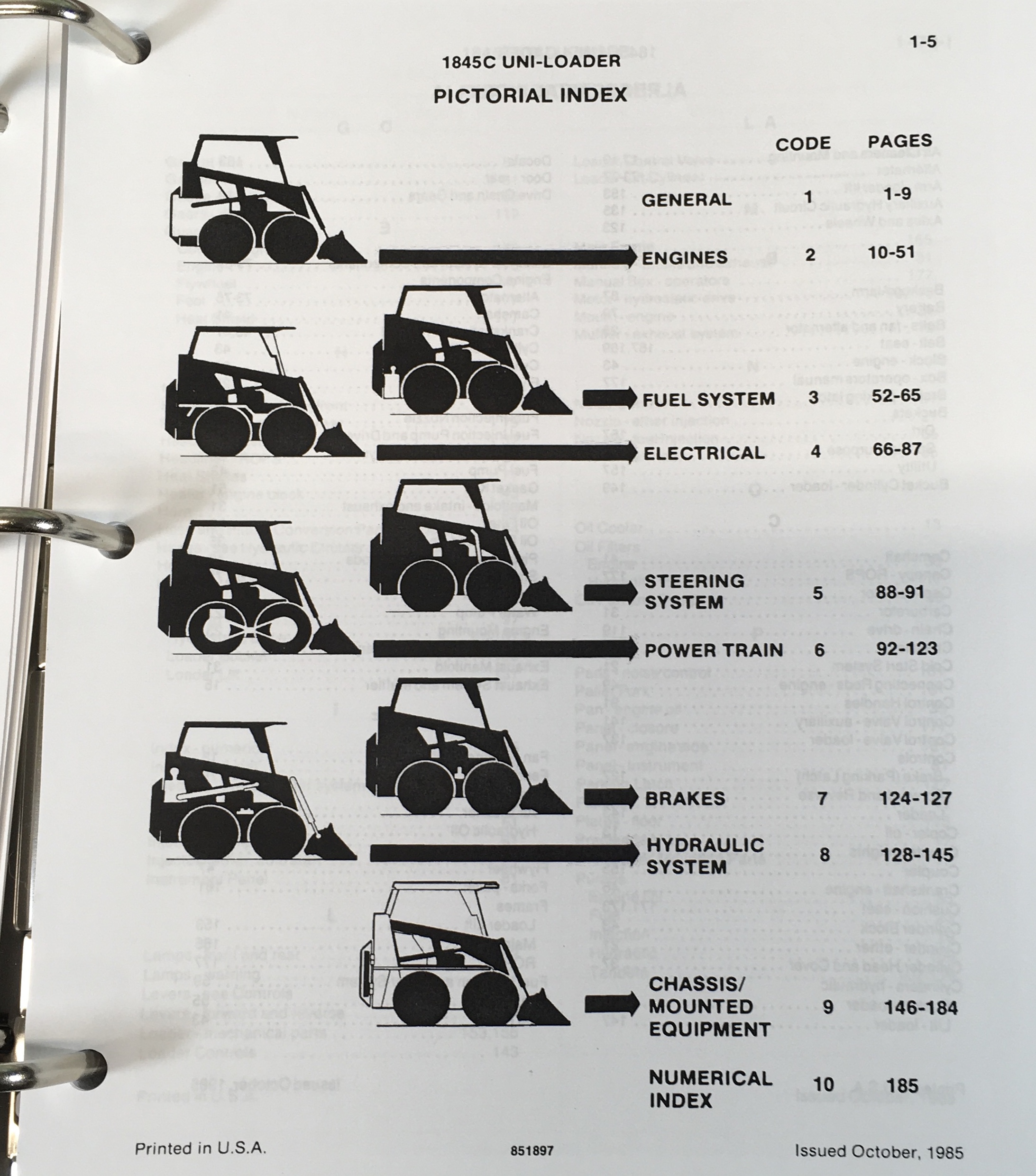 Case 1845C Uni-Loader Skid Steer Service Repair Shop Parts Operators Manual Book - Image 13