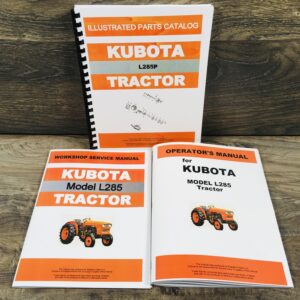 Kubota L285 Tractor Service Parts Operators Manual Shop Book Catalog Repair Set