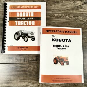 Kubota L285 Tractor Manual Set Parts Catalog Operators Owners Book Assembly
