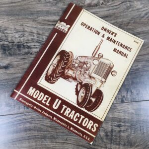Minneapolis Moline Model U Tractors Owners Operators Maintenance Manual S158
