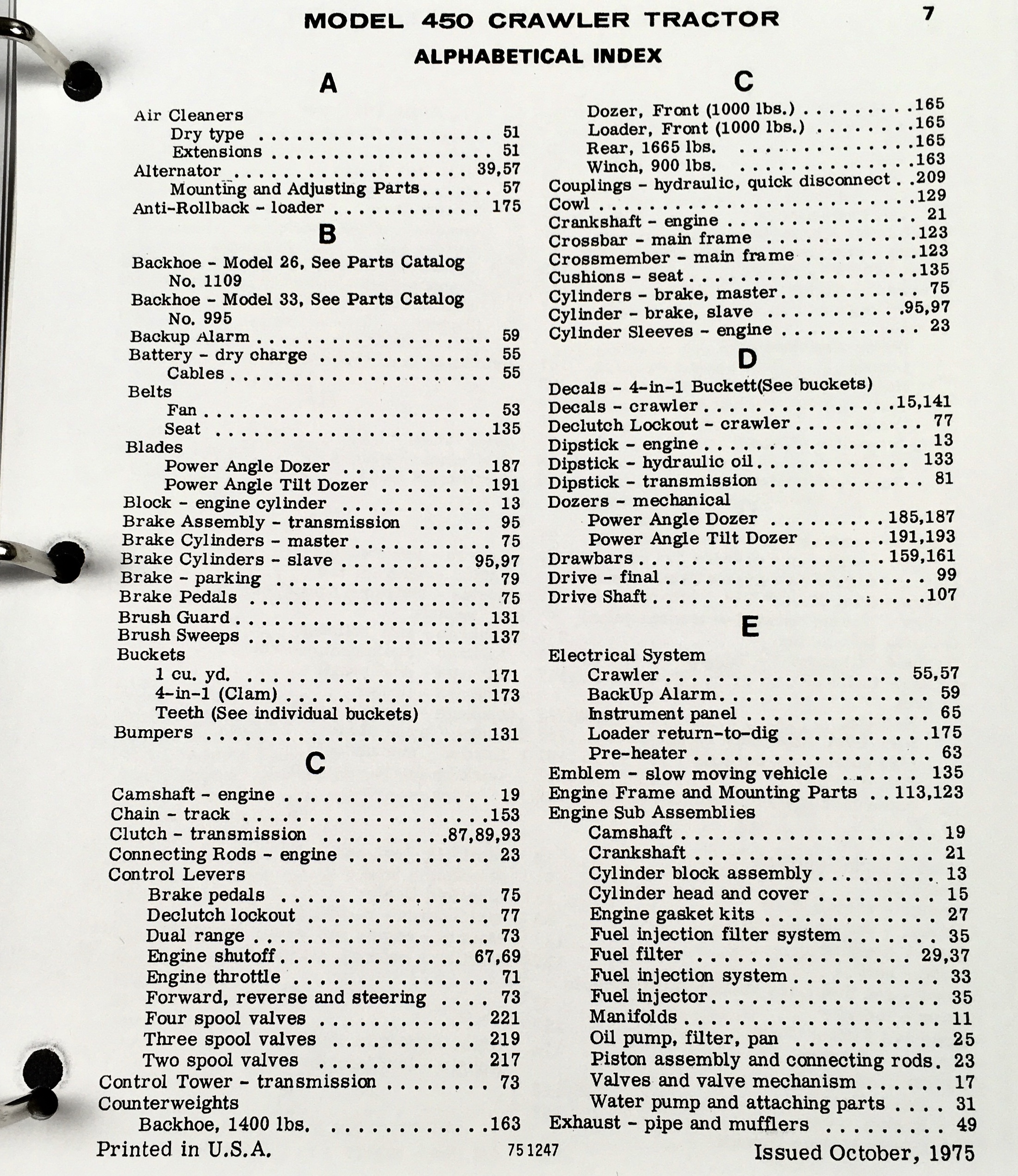 Case 450 Crawler Loader Dozer Service Parts Operators Manual 207 Diesel Engine - Image 13