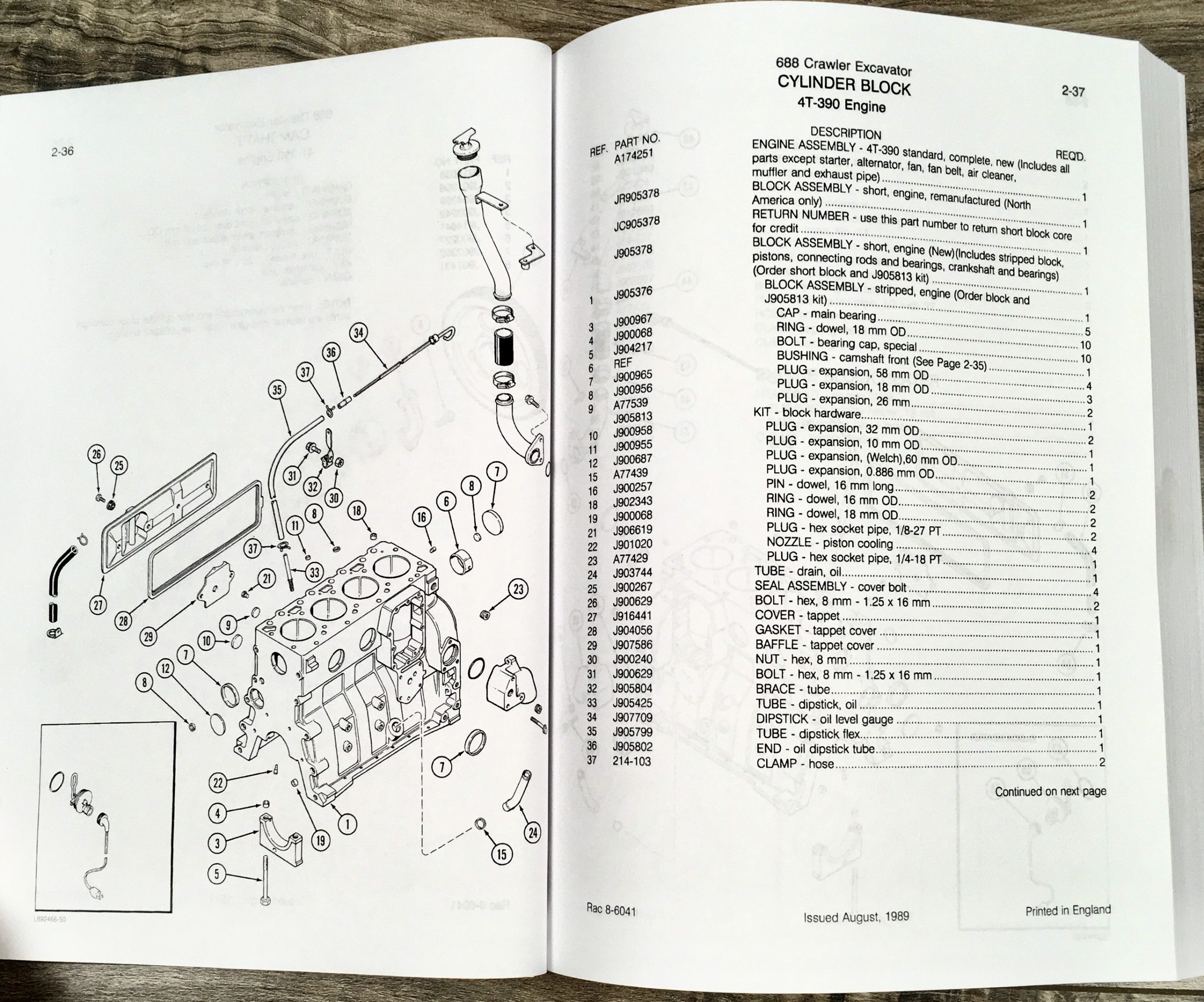 J I Case 688 Crawler Excavator Parts Manual Catalog Exploded Views Pin 0011601 - Image 5