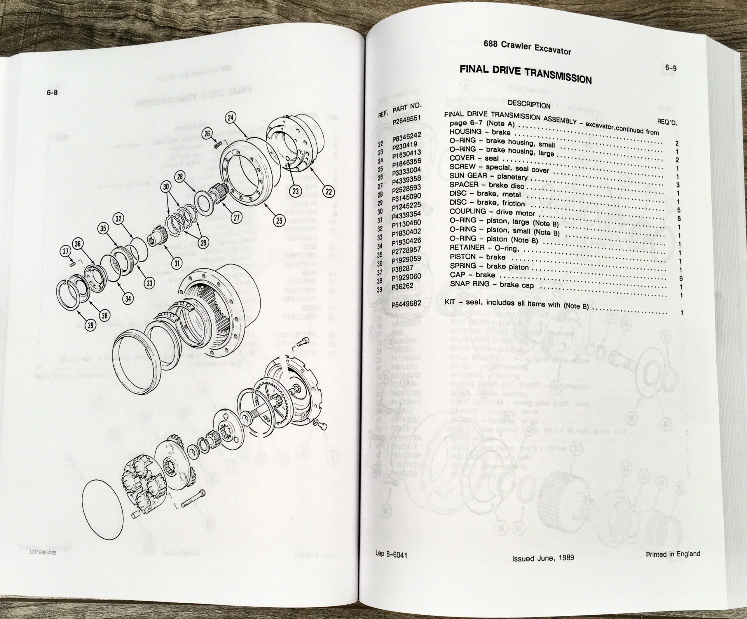 J I Case 688 Crawler Excavator Parts Manual Catalog Exploded Views Pin 0011601 - Image 7