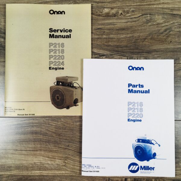 Lot Miller Bobcat 225 225G Welder Generator Onan Engine Service Parts Manual