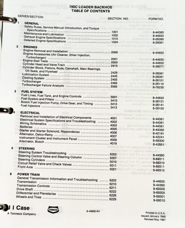 Case 780C Ck Tractor Loader Backhoe Service Parts Operators Manual Catalog Set - Image 3