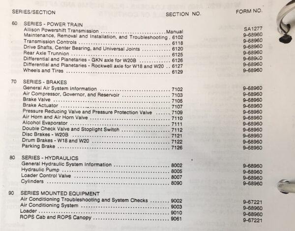 Case W18 W20 W20B Wheel Loader Service Technical Manual Repair Shop In Binder 9123140 and UP - Image 4