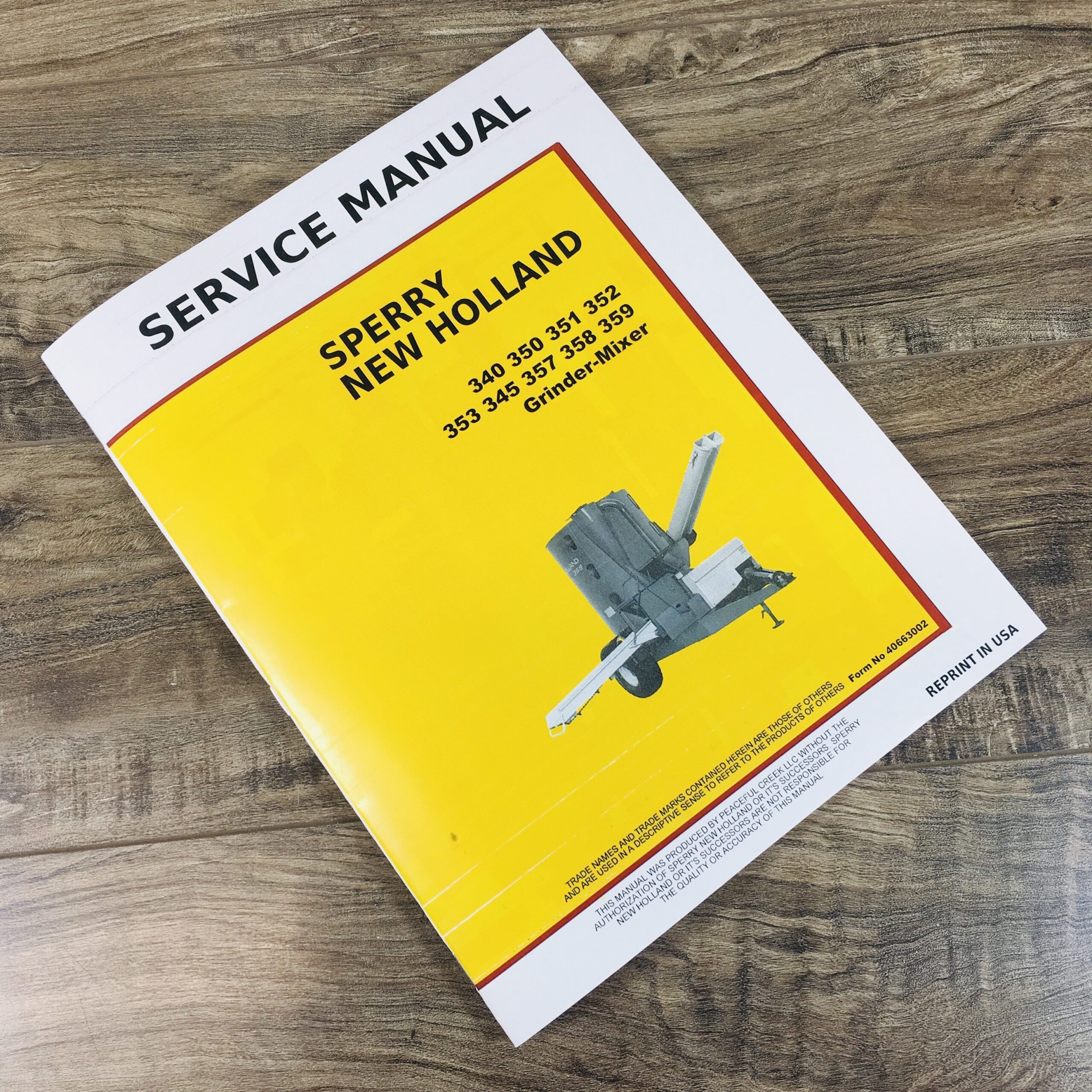 Ford New Holland 354 355 357 358 359 Grinder Mixers Service Manual Repair Shop