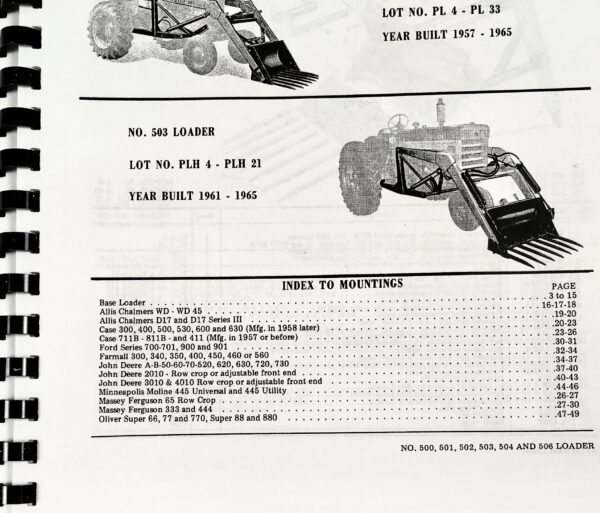 New Idea 500 501 502 503 504 506 Tractor Farm Loader Parts Manual Catalog Book - Image 4