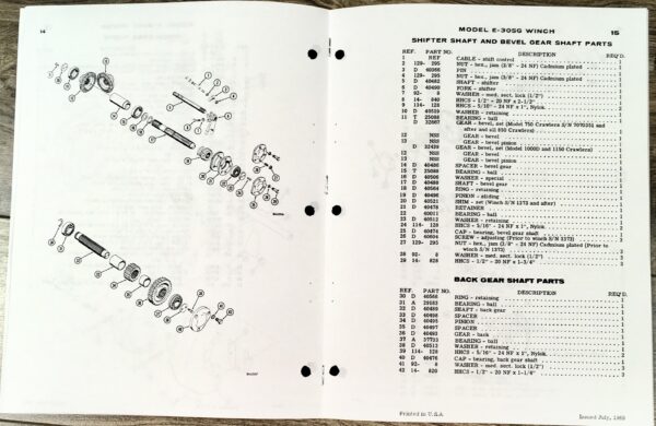 Case 750 850 1000D 1150 Crawler Tractor Model E-3Osg Winch Parts Manual Catalog - Image 3