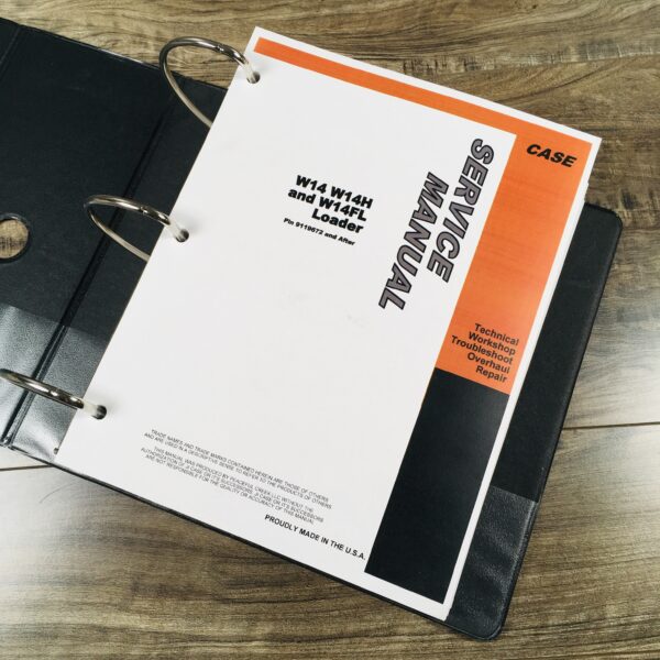 Case W14 W14H W14Fl Wheel Pay Loader Service Technical Manual Repair Shop Binder - Image 2