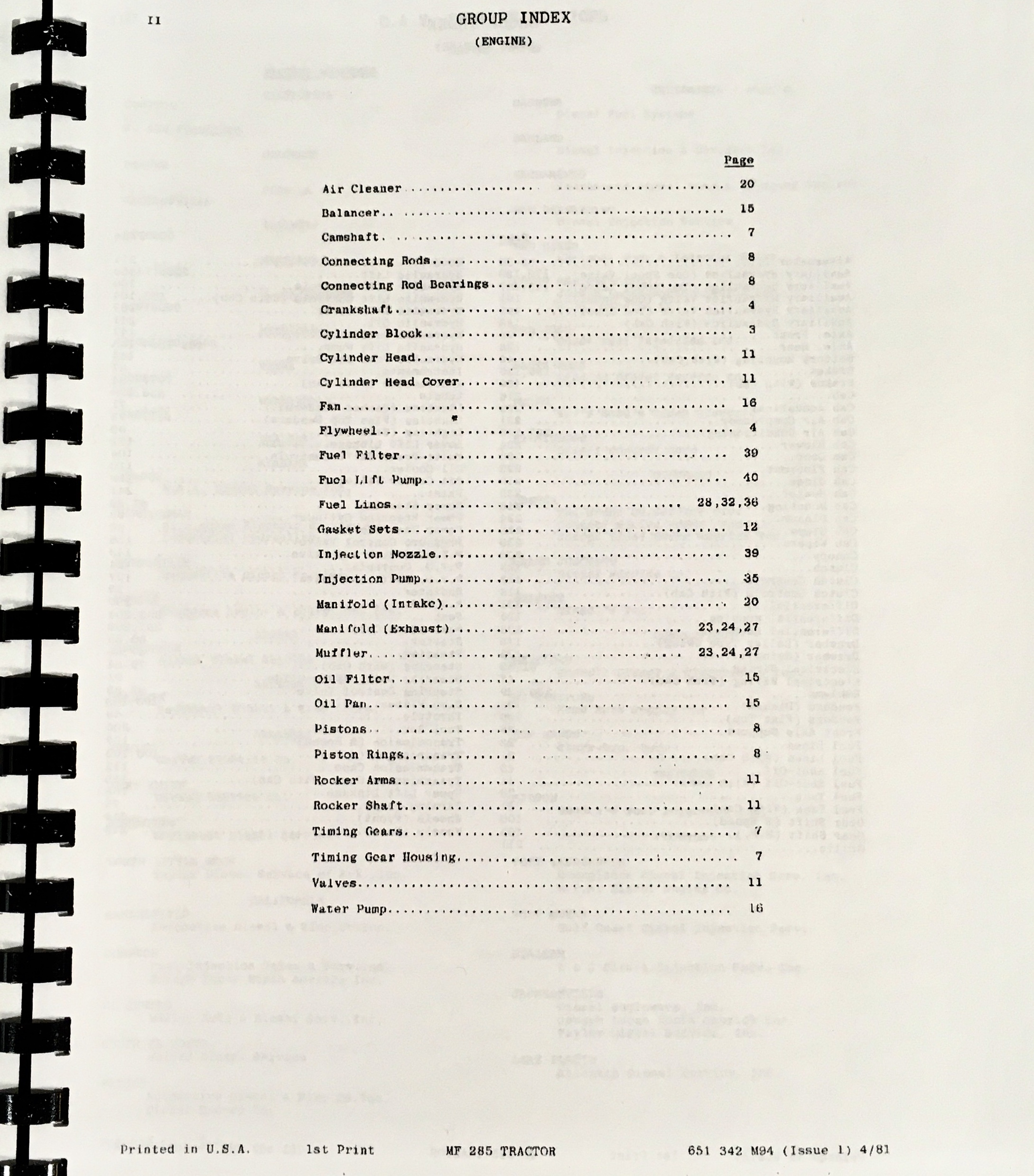 Massey Ferguson 285 Tractor Service Repair Manual Parts Book Prior to 9A349239 - Image 4