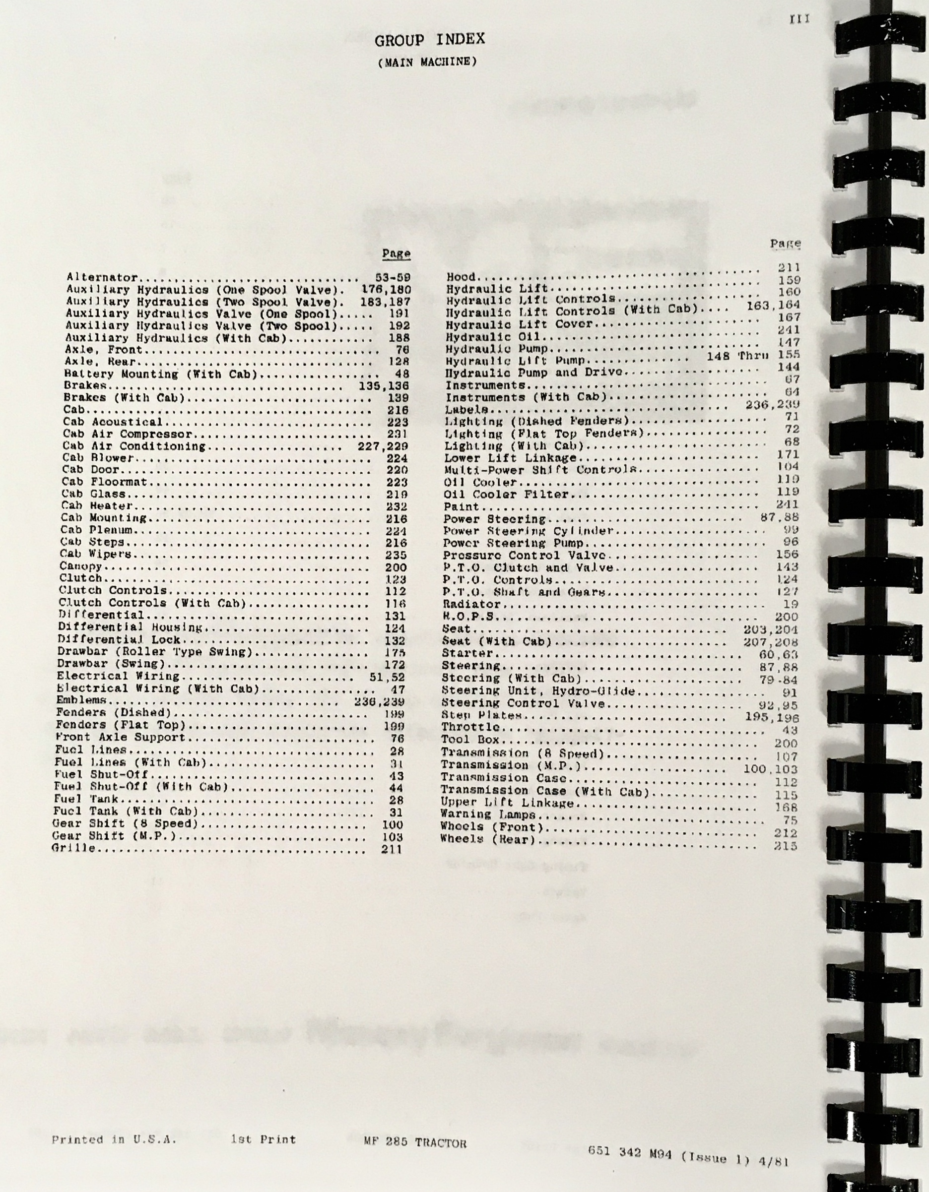 Massey Ferguson 285 Tractor Service Repair Manual Parts Book Prior to 9A349239 - Image 3