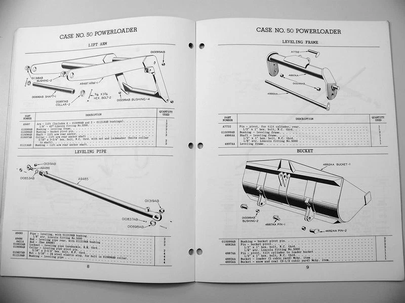 J I Case No. 50 Power Loader Parts Manual Catalog Fits 520 Industrial Tractor - Image 5