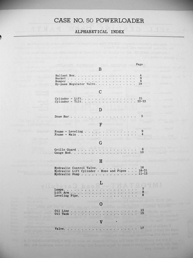 J I Case No. 50 Power Loader Parts Manual Catalog Fits 520 Industrial Tractor - Image 2