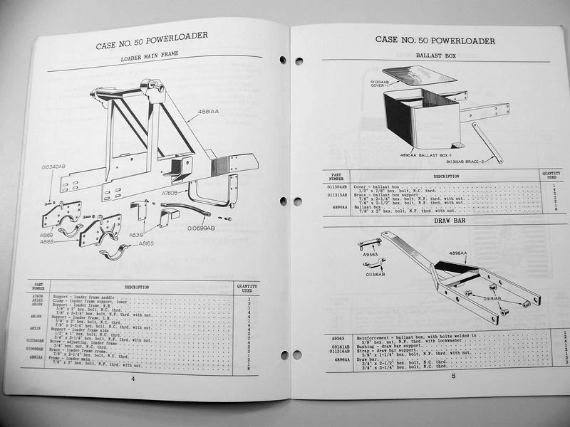 J I Case No. 50 Power Loader Parts Manual Catalog Fits 520 Industrial Tractor - Image 4