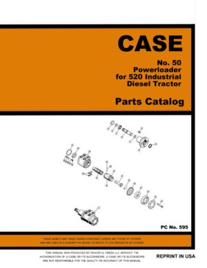 J I Case No. 50 Power Loader Parts Manual Catalog Fits 520 Industrial Tractor