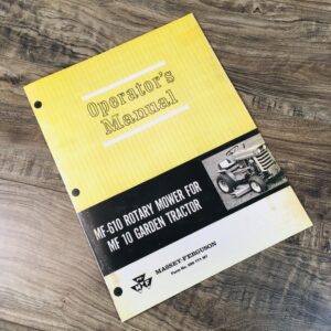 Massey Ferguson 610 Rotary Mower Attachment For 10 Tractor Operators Manual