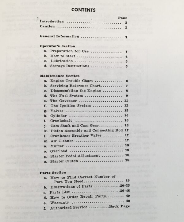 Briggs Stratton Npr-4D Npr-6 Service Repair Owner Operator Operating Part Manual - Image 3