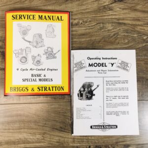 Briggs Stratton Model Y Service Repair Owner Operator Operating Part Manual
