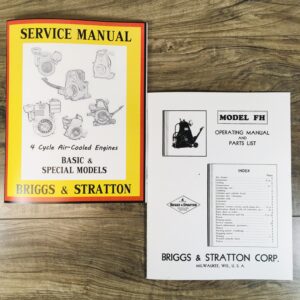Briggs Stratton Fh Service Repair Owner Operator Operating Parts Shop Manual