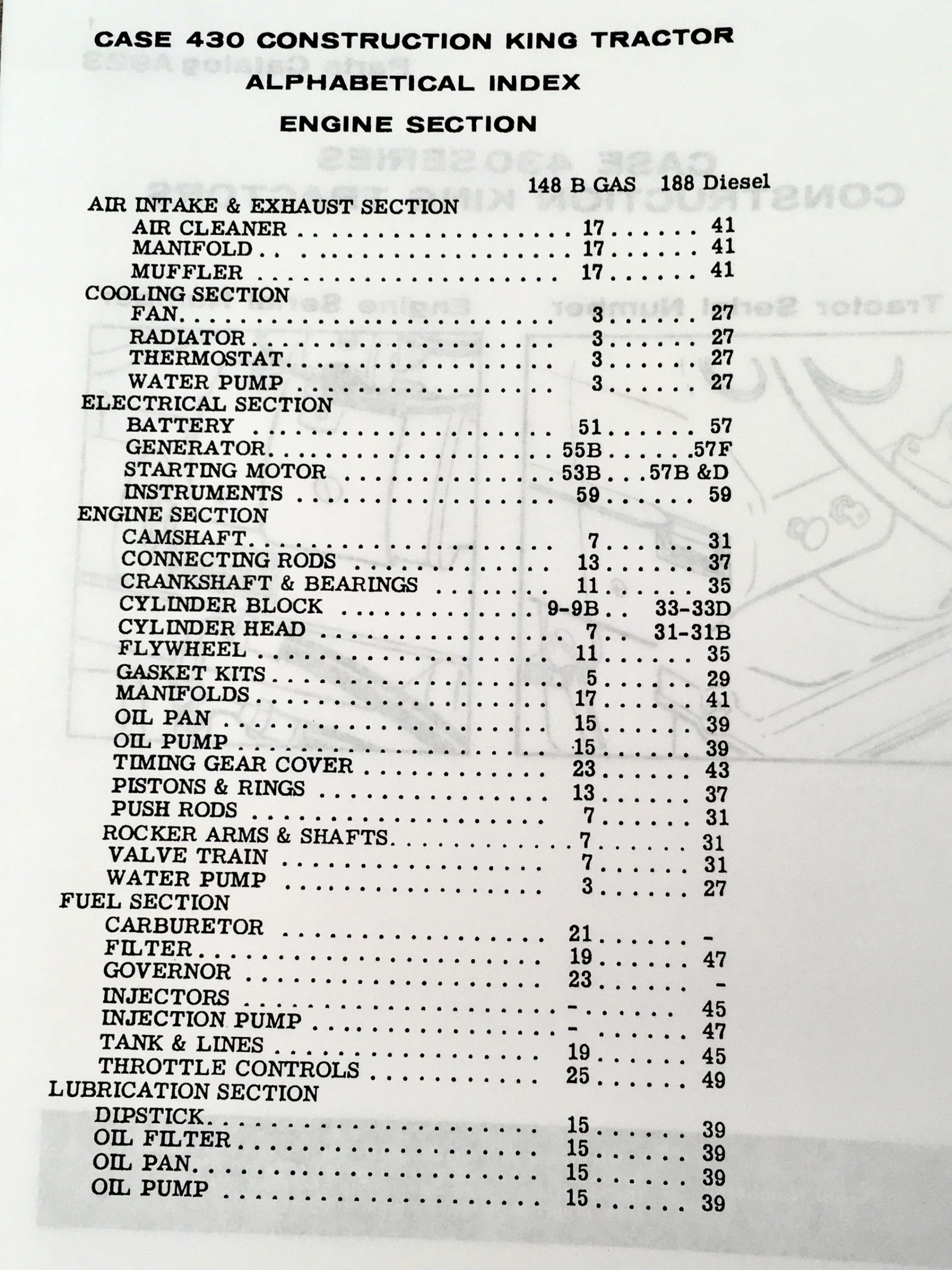 Case 430 Ck 430Ck Wheel Tractor Parts Manual Catalog Assembly Exploded Views - Image 2
